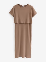 Neutral Maternity Nursing Short Sleeve Dress - Image 3 of 4