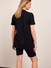 Black Maternity Ribbed Cycling Shorts - Image 3 of 7