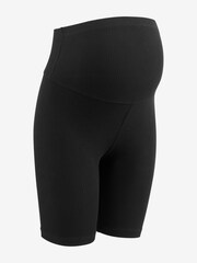 Black Maternity Ribbed Cycling Shorts - Image 6 of 7