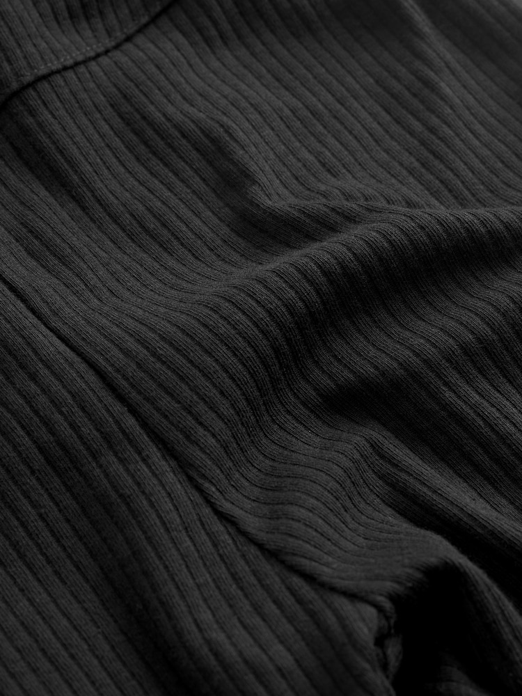 Black Maternity Ribbed Cycling Shorts - Image 7 of 7