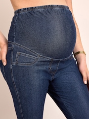Dark Wash Maternity Denim Look Leggings - Image 4 of 6