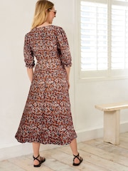 Floral Maternity Ruched Front Print Dress - Image 3 of 7
