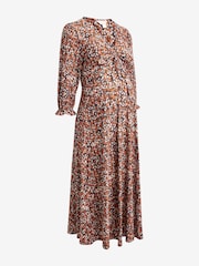 Floral Maternity Ruched Front Print Dress - Image 6 of 7