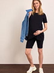 Black Maternity Ribbed Nursing Top - Image 2 of 8