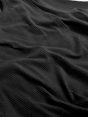 Black Maternity Ribbed Nursing Top - Image 8 of 8