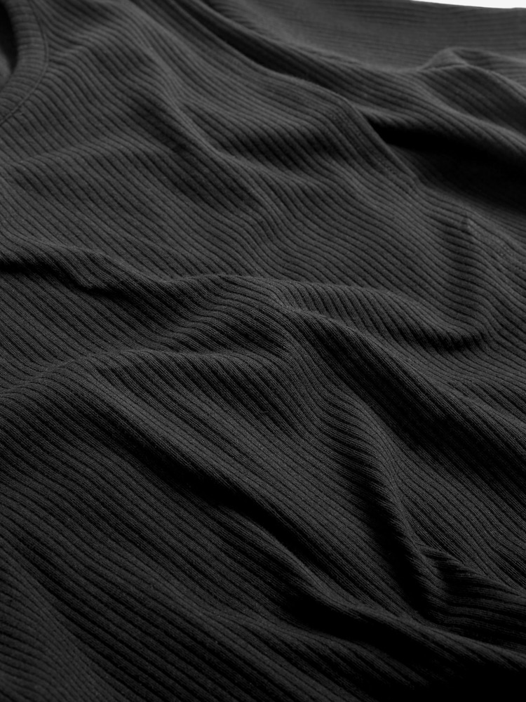 Black Maternity Ribbed Nursing Top - Image 8 of 8