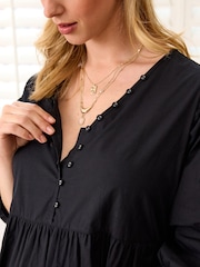Black Maternity Nursing Smock Dress - Image 4 of 5