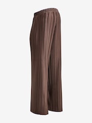 Chocolate Brown Maternity Wide Leg Plisse Trousers - Image 6 of 7