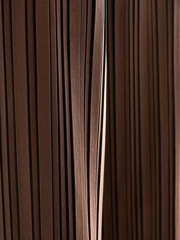 Chocolate Brown Maternity Wide Leg Plisse Trousers - Image 7 of 7