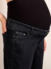 Washed Black Maternity Mom Fit Jeans - Image 4 of 8