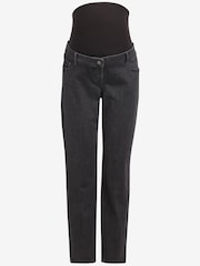 Washed Black Maternity Mom Fit Jeans - Image 5 of 8