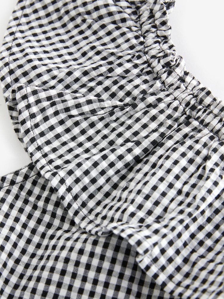 Black/White Gingham One-Shoulder Frill Blouse (3-16yrs) - Image 7 of 7 Black/White Gingham One-Shoulder Frill Blouse (3-16yrs) - Image 7 of 7