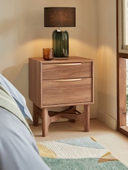 Dark Jackson Walnut Effect Bedside Table - Image 1 of 12