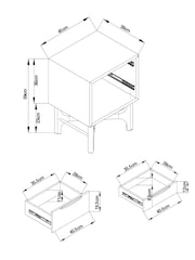 Dark Jackson Walnut Effect Bedside Table - Image 12 of 12