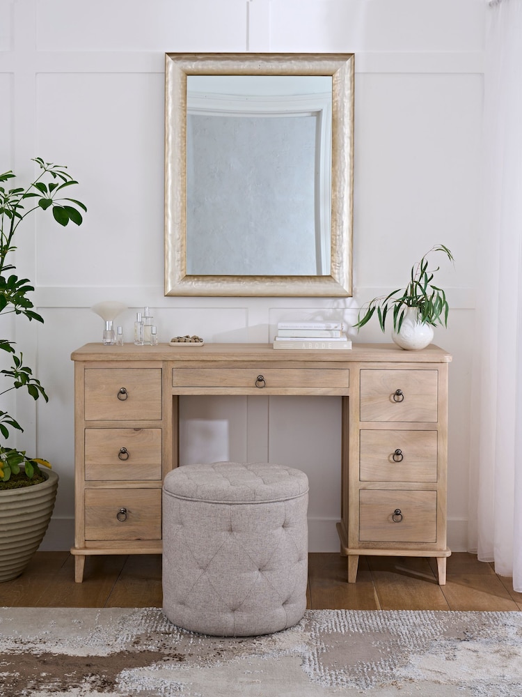 Light Natural Sadie Mango Wood Storage Console Dressing Table - Image 1 of 7