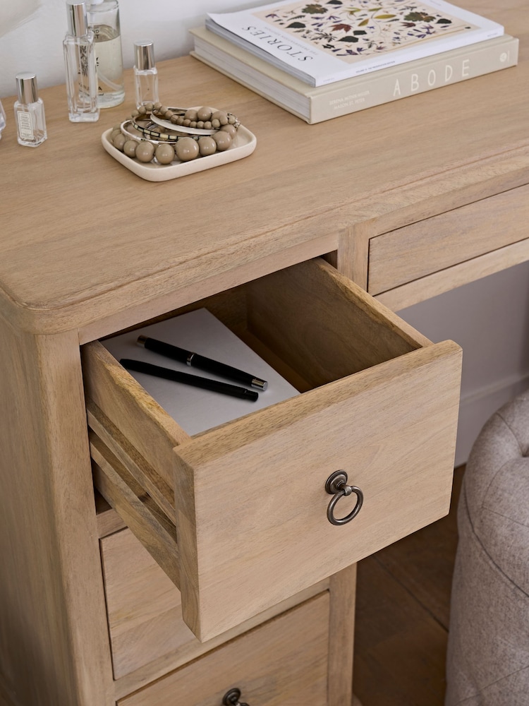 Light Natural Sadie Mango Wood Storage Console Dressing Table - Image 2 of 7
