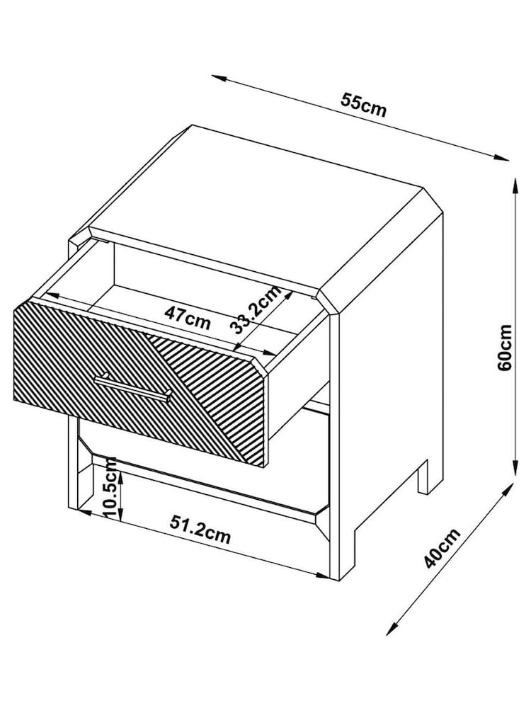 Dark Natural Ellis Oak Wood 2 Drawer Bedside Table - Image 10 of 10 Dark Natural Ellis Oak Wood 2 Drawer Bedside Table - Image 10 of 10