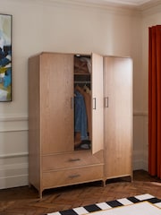 Dark Natural Ellis Oak Wood Wardrobe - Image 2 of 10