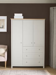 Chalk Malvern Paint Effect Triple, 3 drawers Wardrobe - Image 1 of 11