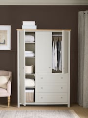 Chalk Malvern Paint Effect Triple, 3 drawers Wardrobe - Image 3 of 11