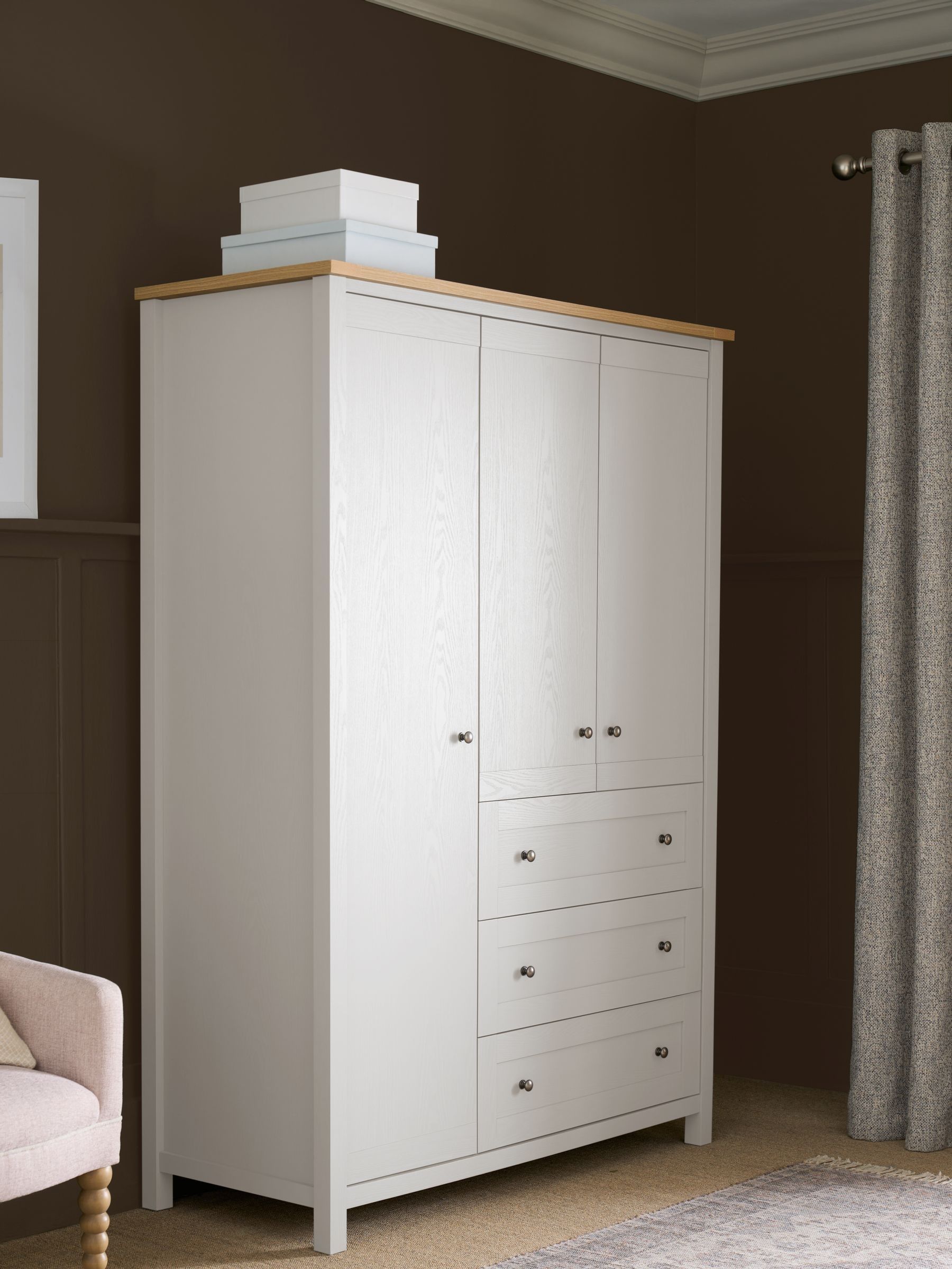 Buy Chalk Malvern Paint Effect Triple 3 drawers Wardrobe from the Next UK online shop