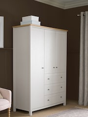 Chalk Malvern Paint Effect Triple, 3 drawers Wardrobe - Image 4 of 11