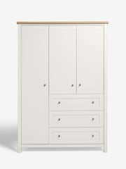 Chalk Malvern Paint Effect Triple, 3 drawers Wardrobe - Image 7 of 11