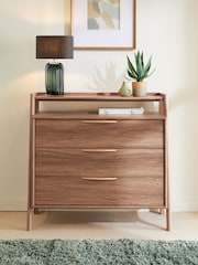 Dark Jackson Walnut Effect 3 Drawer Chest of Drawers - Image 2 of 11