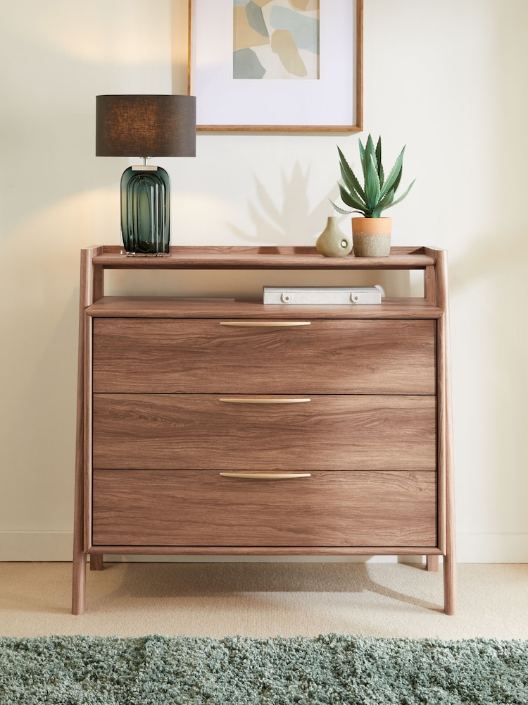 Dark Jackson Walnut Effect 3 Drawer Chest of Drawers - Image 2 of 11