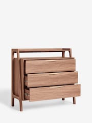 Dark Jackson Walnut Effect 3 Drawer Chest of Drawers - Image 6 of 11