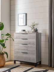 Grey Bronx Oak Effect 4 Drawer Chest of Drawers - Image 1 of 9