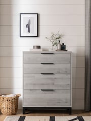 Grey Bronx Oak Effect 4 Drawer Chest of Drawers - Image 3 of 9