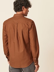 Brown Regular Fit Long Sleeve Oxford Shirt - Image 3 of 10