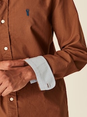 Brown Regular Fit Long Sleeve Oxford Shirt - Image 4 of 10