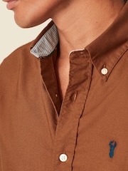 Brown Regular Fit Long Sleeve Oxford Shirt - Image 5 of 10