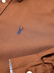Brown Regular Fit Long Sleeve Oxford Shirt - Image 9 of 10