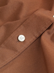 Rust Brown Slim Fit Long Sleeve Oxford Shirt - Image 8 of 8