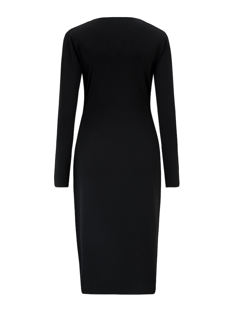 Pour Moi Black Bryony Slinky Jersey Bodycon Midi Dress - Image 5 of 5 Pour Moi Black Bryony Slinky Jersey Bodycon Midi Dress - Image 5 of 5