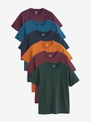 Rik färgblandning - Vanlig passform - Essential T-shirt i bomull 6 förpackning - Bild 1 av 17