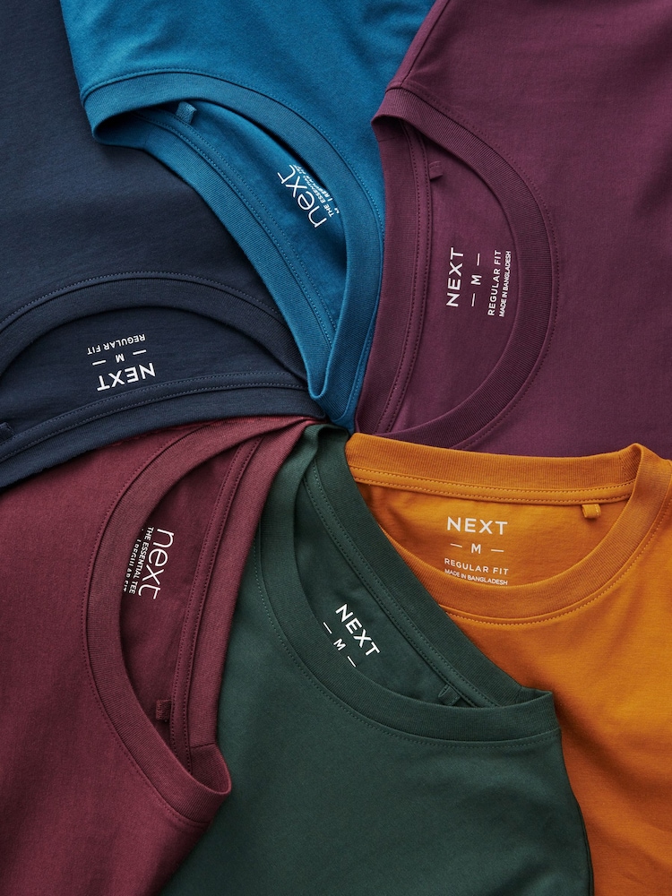 Rich Colour Mix Regular Fit T-Shirts 6 Pack - Image 9 of 17