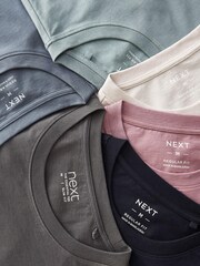 Grey/Black/Blue/Light Blue/White/Pink T-Shirts 6 Pack - Image 8 of 9