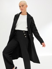 Black Smart Mid- Length Coatigan - Image 1 of 6