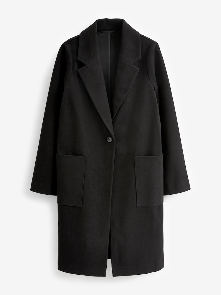 Black Smart Mid- Length Coatigan - Image 5 of 6