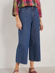 Seasalt Cornwall Blue Barnes Crop Mid Wash Trousers - Image 1 of 5