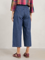 Seasalt Cornwall Blue Barnes Crop Mid Wash Trousers - Image 2 of 5