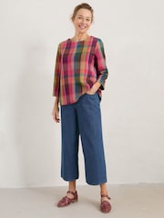 Seasalt Cornwall Blue Barnes Crop Mid Wash Trousers - Image 3 of 5