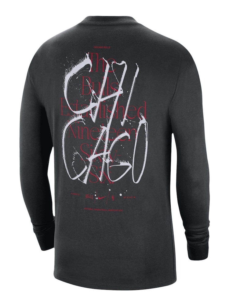 Nike Black Fanatics Chicago Bulls Nike Max 90 One Long Sleeve T-Shirt - Image 2 of 3