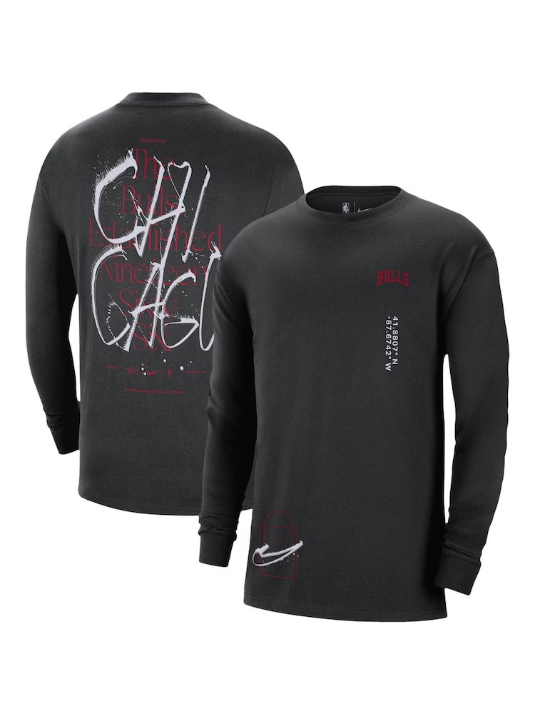 Nike Black Fanatics Chicago Bulls Nike Max 90 One Long Sleeve T-Shirt - Image 3 of 3