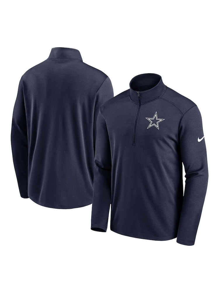 Nike Blue NFL Fanatics Dallas Cowboys Logo Pacer Half Zip Sweat Top - Image 1 of 3 Nike Blue NFL Fanatics Dallas Cowboys Logo Pacer Half Zip Sweat Top - Image 1 of 3