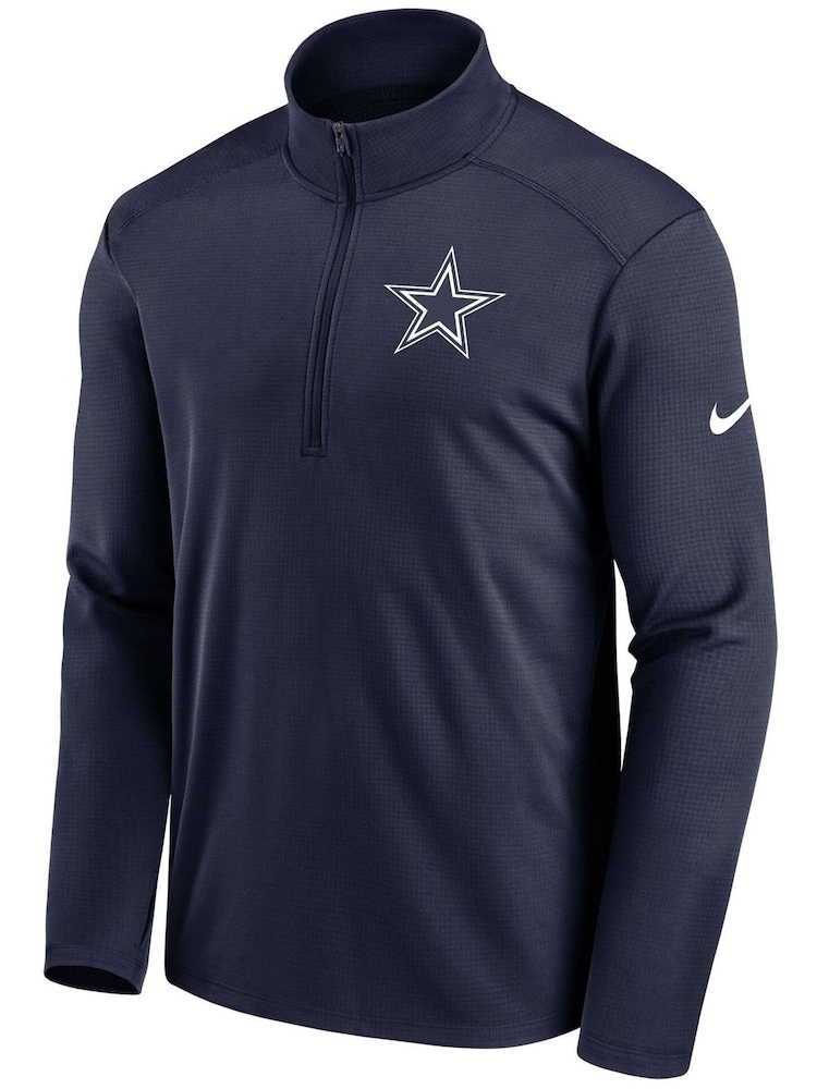Nike Blue NFL Fanatics Dallas Cowboys Logo Pacer Half Zip Sweat Top - Image 2 of 3